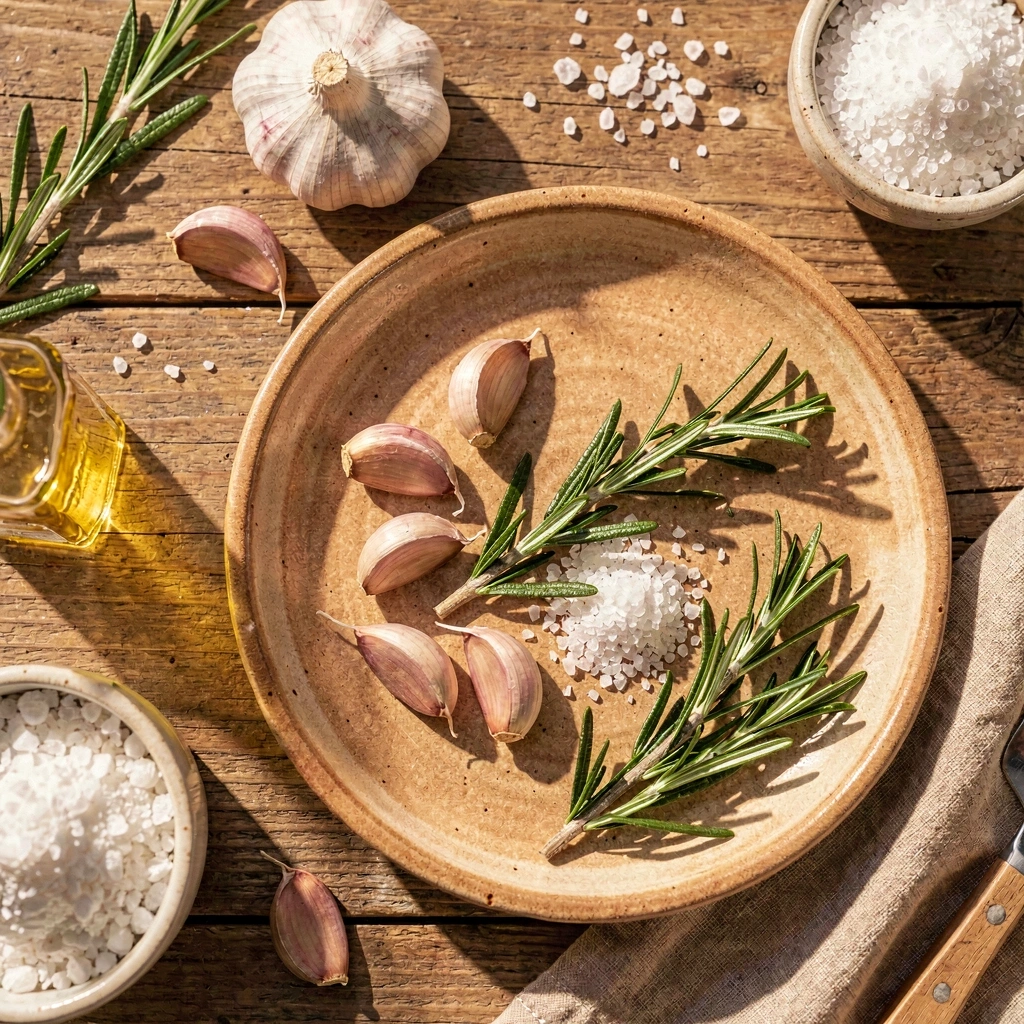 Ingredientes frescos mediterráneos